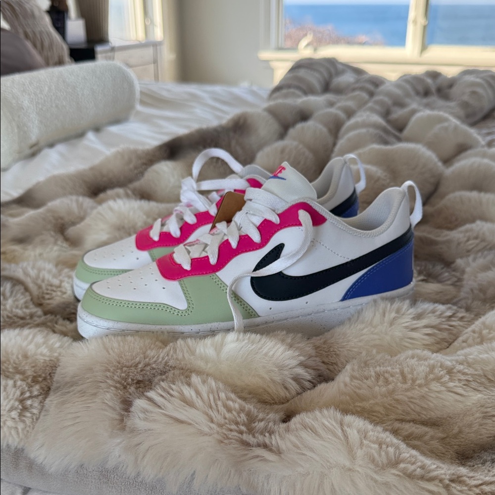 Nike Kids Low-Top Sneakers — White with Pink, Green & Blue BRAND NEW WITH TAG